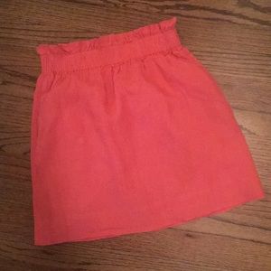 J. Crew coral linen skirt, size 00